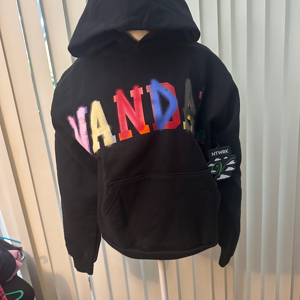 Colorful Lettered Black Hoodie
